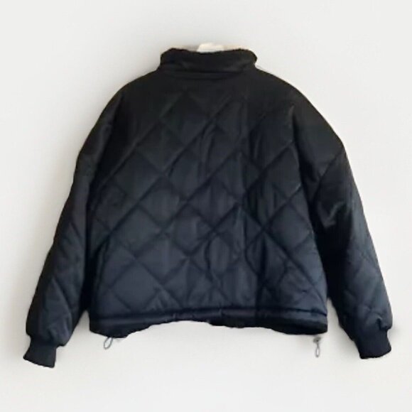 PACSUN LA Hearts Reversible Sherpa Jacket Size Medium/Large Black New - Picture 4 of 10